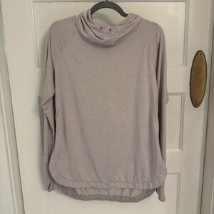 Athleta Uptempo Hoodie Pink Purple Size Large Heathered Athleisure Pullover